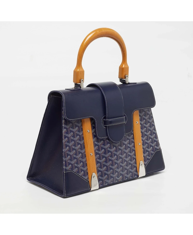 Pre-Owned Goyard Saigon Mm Goyardine Canvas and Leather Top Handle Bag