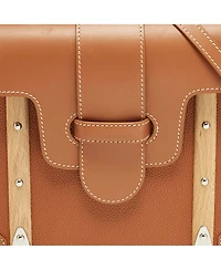Pre-Owned Goyard Saigon Pm Leather and Wood Top Handle Bag