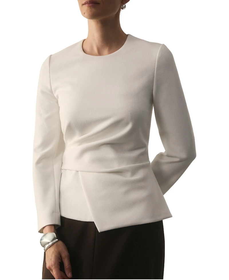 The Fold Women's Malone Long-Sleeve Peplum Blouse