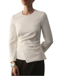 The Fold Women's Malone Long-Sleeve Peplum Blouse