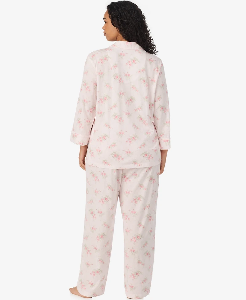 Lauren Ralph Women's Plus 3/4-Sleeve Pajama Set