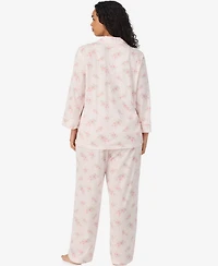 Lauren Ralph Women's Plus 3/4-Sleeve Pajama Set