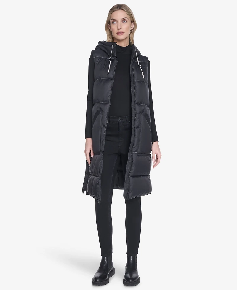 Andrew Marc Women's Kerr Horizontal Rail Quilted Matte Shell Puffer Vest