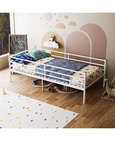 Streamdale Furniture Sturdy White Metal Bed Frame for Kids, Teens and Adults