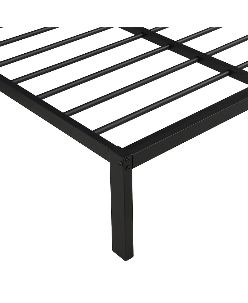Streamdale Furniture Metal Loft Bed with Led, Desk and Shelves, Twin Size