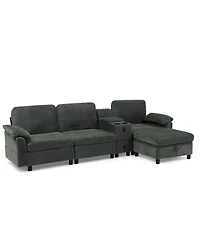 Streamdale Furniture Modern Modular Sectional L-Sofa with Storage and Cup Holders
