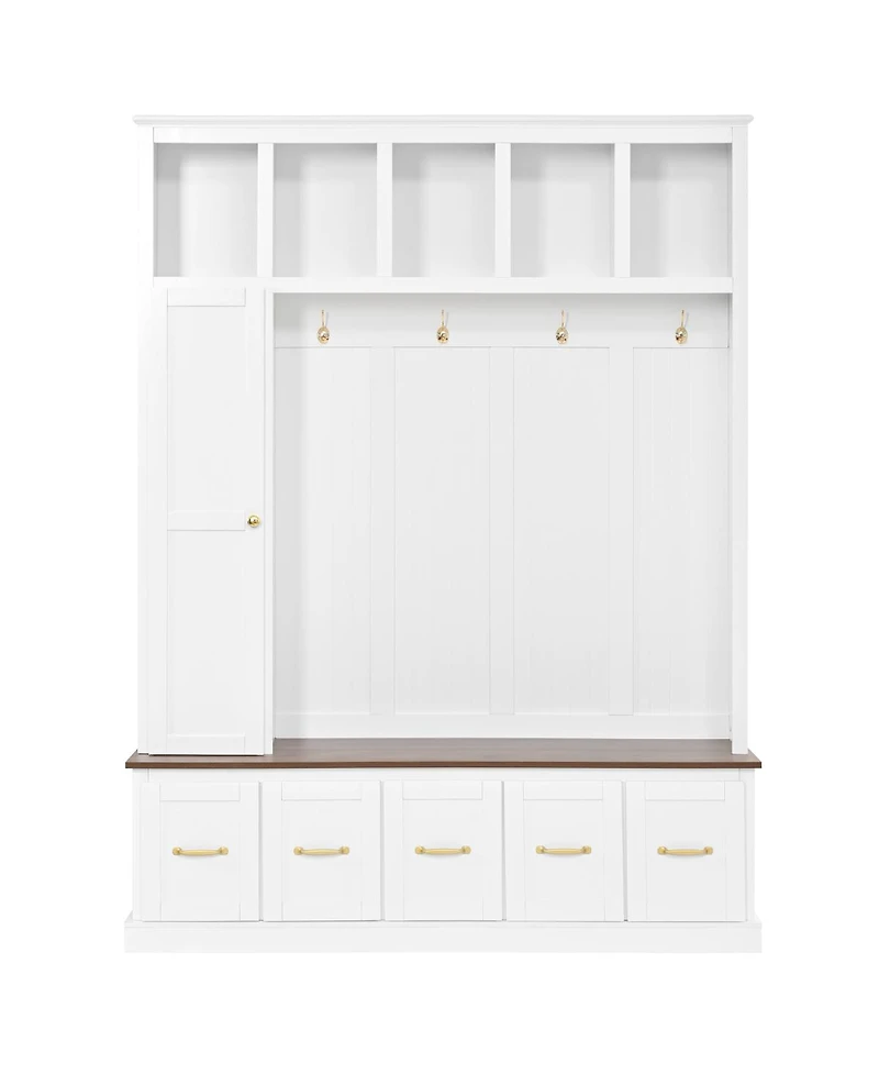 Streamdale Furniture Entryway Hall Tree with Coat Hooks