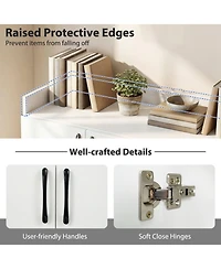 Sugift Shoe Storage Cabinet for Entryway with 2 Doors and Adjustable Inner Shelves