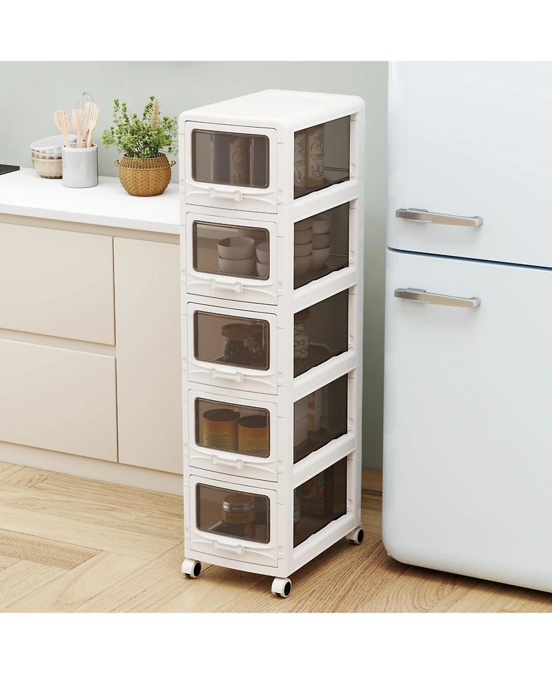 Mecale Drawer Rolling Storage Organizer Cart with Locking Wheels