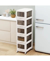Mecale Drawer Rolling Storage Organizer Cart with Locking Wheels