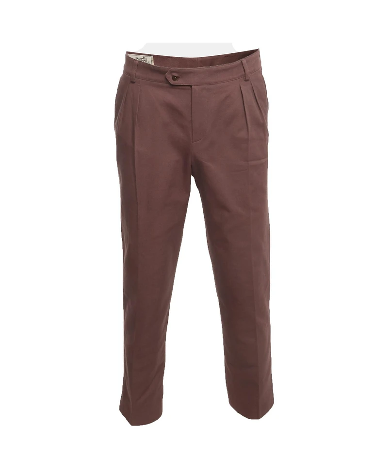 Pre-Owned HERMES Women's Pleated Straight-Leg Trousers