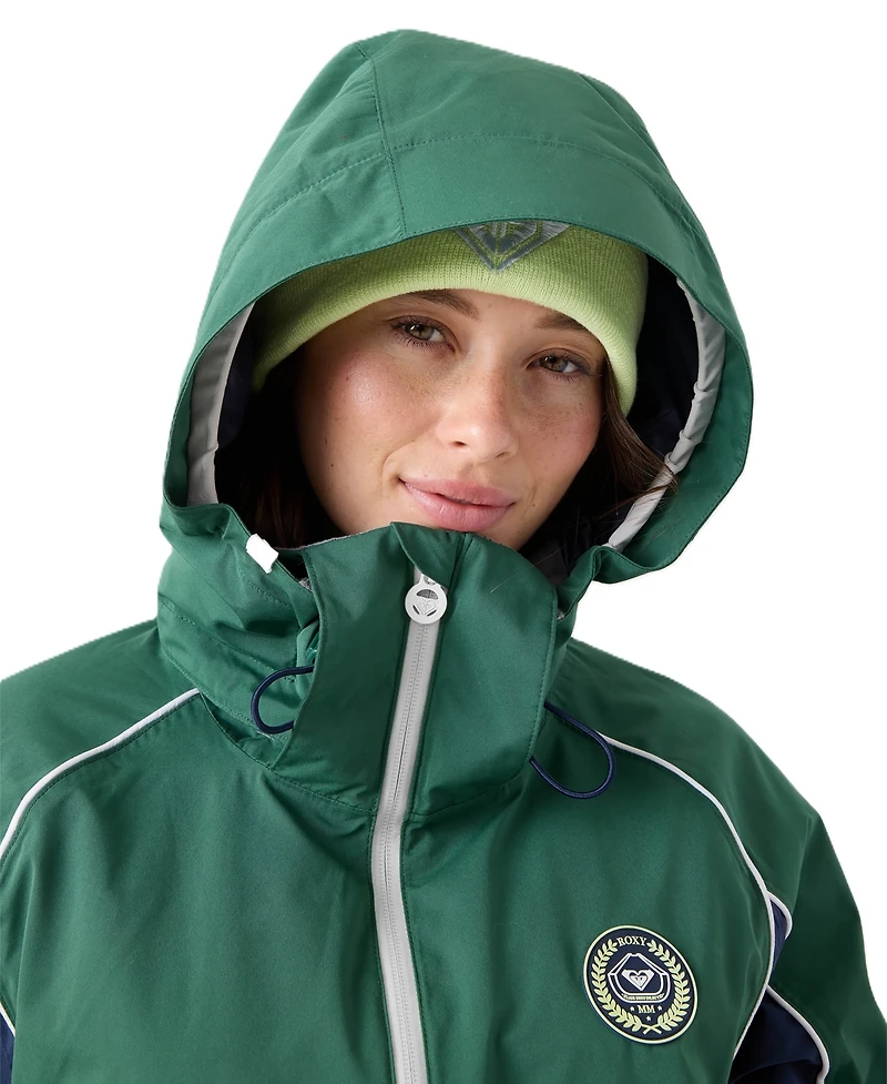 Roxy Women's Honors Waterproof Hooded Helmet-Compatible Jacket