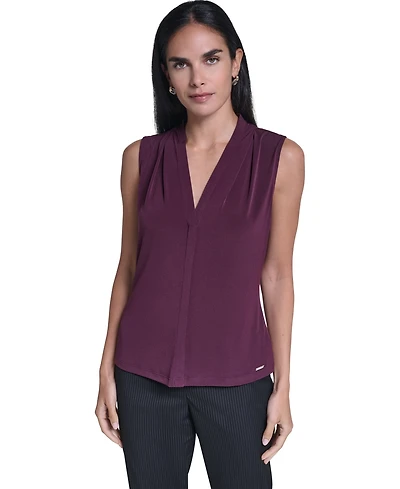 Calvin Klein Women's Sleeveless V-Neck Blouse
