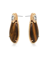 Ettika 18k Gold-Plated Majestic Stone Earrings