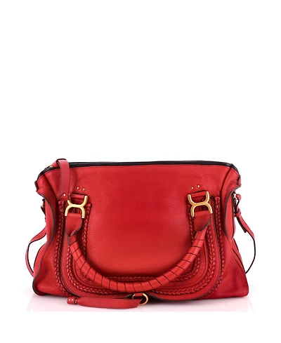 Pre-Owned Chloe Large Marcie Braided Satchel Leather