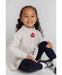 Florence Eiseman Girls' 4-16 Half-Zip Velour Tunic Sweatshirt