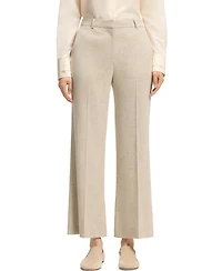Boss by Hugo Women's Talia-Crop Slub-Weave Cropped Flared-Fit Pants