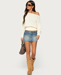 Edikted Women's Parra Off-the-Shoulder Long-Sleeve Textured-Knit Sweater