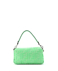 Pre-Owned Fendi Medium Baguette Nm Bag Zucca Embossed Leather