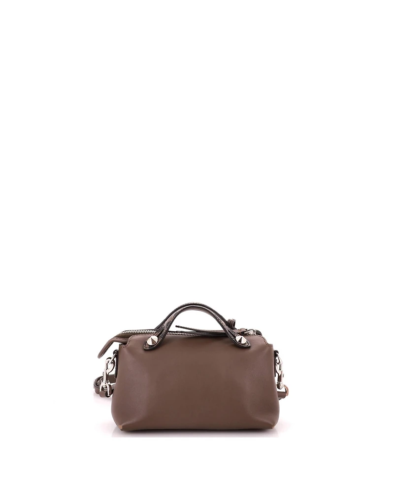 Pre-Owned Fendi Mini By The Way Satchel Leather with Zucca Embossed Detail