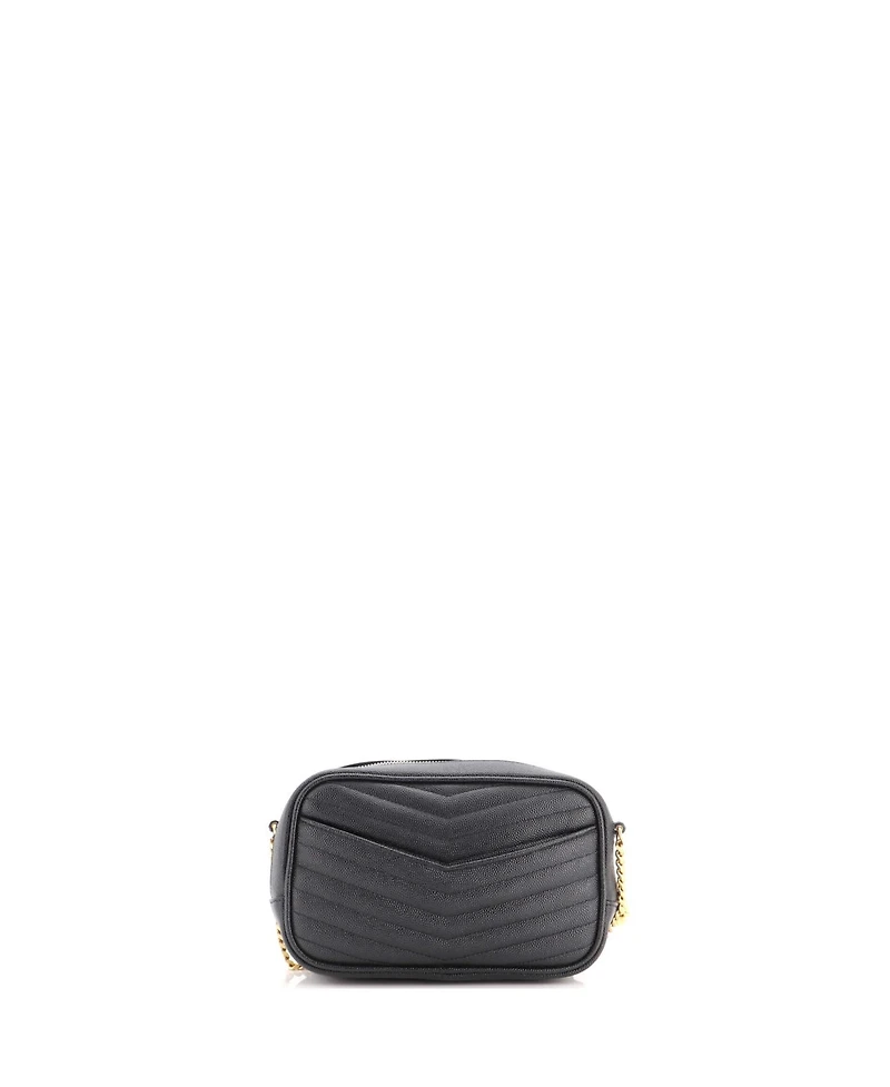 Pre-Owned Saint Laurent Mini Lou Camera Bag Matelasse Chevron Leather