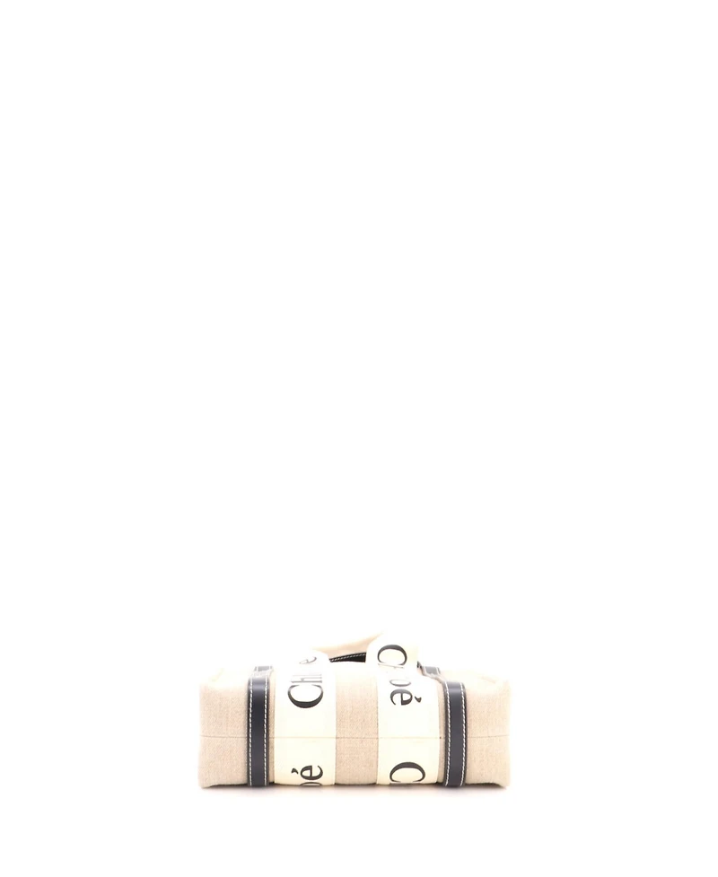 Pre-Owned Chloe Small Woody Tote Canvas with Leather