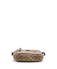 Pre-Owned Gucci Small Front Zip Messenger Gg Coated Canvas