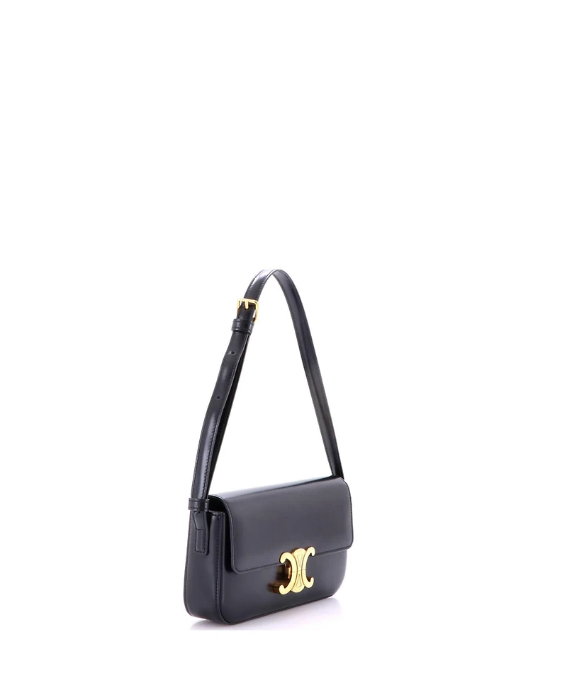 Pre-Owned Celine Triomphe East-West Shoulder Bag Smooth Calfskin