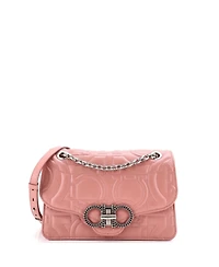 Pre-Owned Salvatore Ferragamo Medium Gancini Turnlock Flap Bag Gancini Quilted Leather