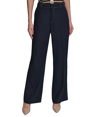 Karl Lagerfeld Paris Women's Ankle-Length Straight-Leg Pants