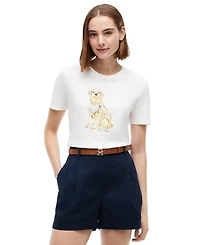 Tommy Hilfiger Women's Graphic Dog Print T-Shirt
