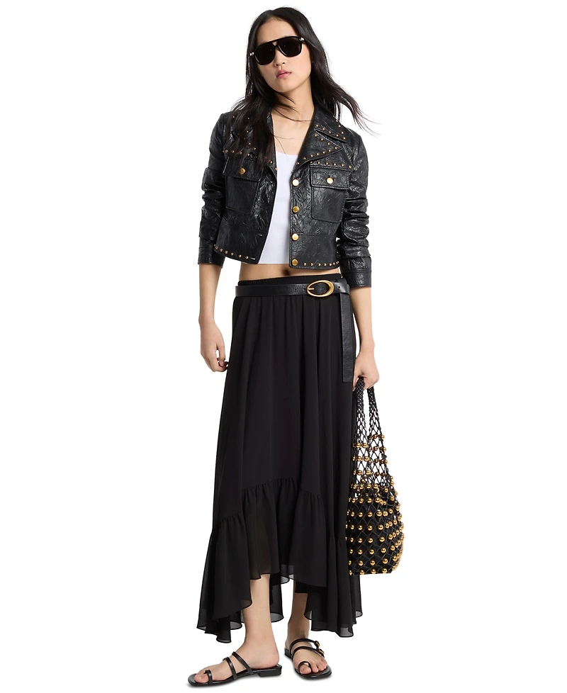 Michael Kors Women's High-Low Mid-Rise Skirt