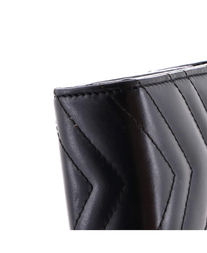 Pre-Owned Gucci Mini Gg Marmont Chain Wallet Matelasse Leather