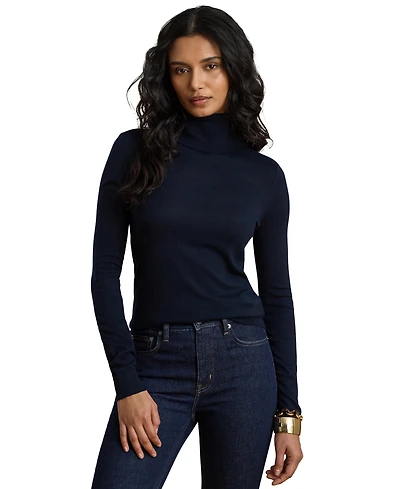 Lauren Ralph Women's Modal-Silk Blend Slim-Fit Turtleneck Sweater