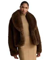 Lauren Ralph Women's Faux-Fur Shawl-Collar Coat
