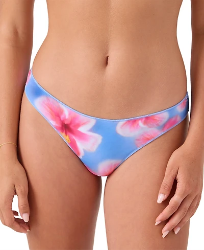 Roxy Women's Hibiscus Haze Marrow Edge Shirred Cheeky Swim Bottoms
