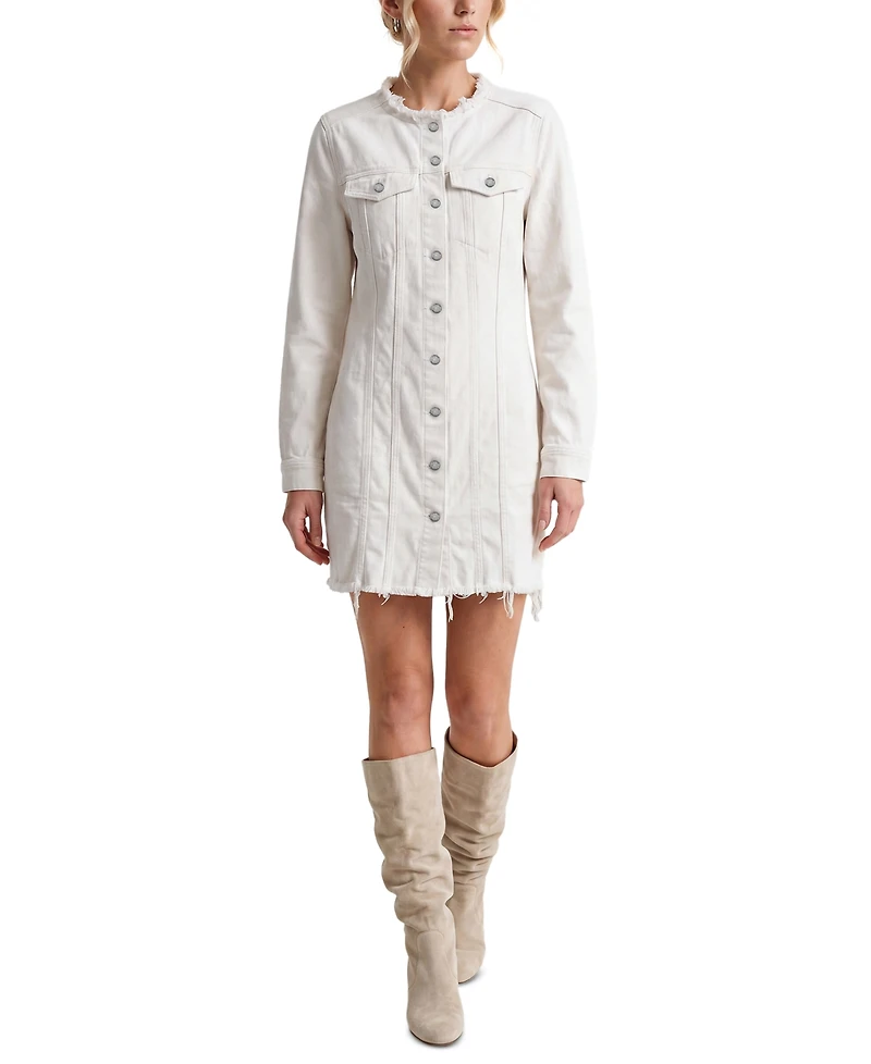 Liverpool Los Angeles Women's Collarless Trucker Denim Dress