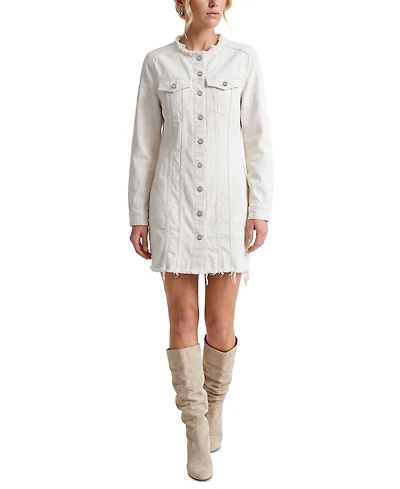 Liverpool Los Angeles Women's Collarless Trucker Denim Dress