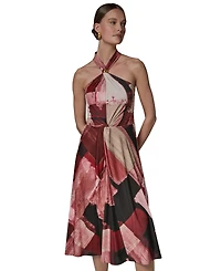 Donna Karan New York Women's Printed Halter Neck Dress