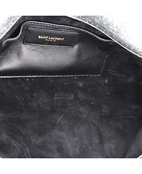 Pre-Owned Saint Laurent Long Classic Monogram Clutch Metallic Calfskin