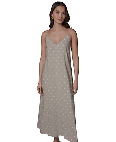 Donna Karan Weekend Women's Printed V-Neck Midi Dress