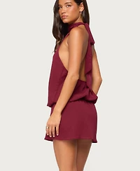 Edikted Women's Laira Halter Neck Mini Open-Back Dress