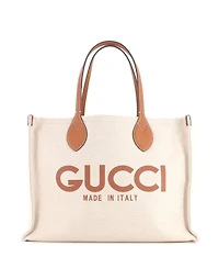Pre-Owned Gucci Medium Logo Shopper Tote Printed Canvas
