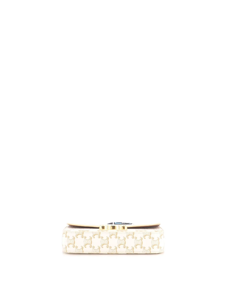 Pre-Owned Celine Triomphe East-West Shoulder Bag Triomphe Coated Canvas