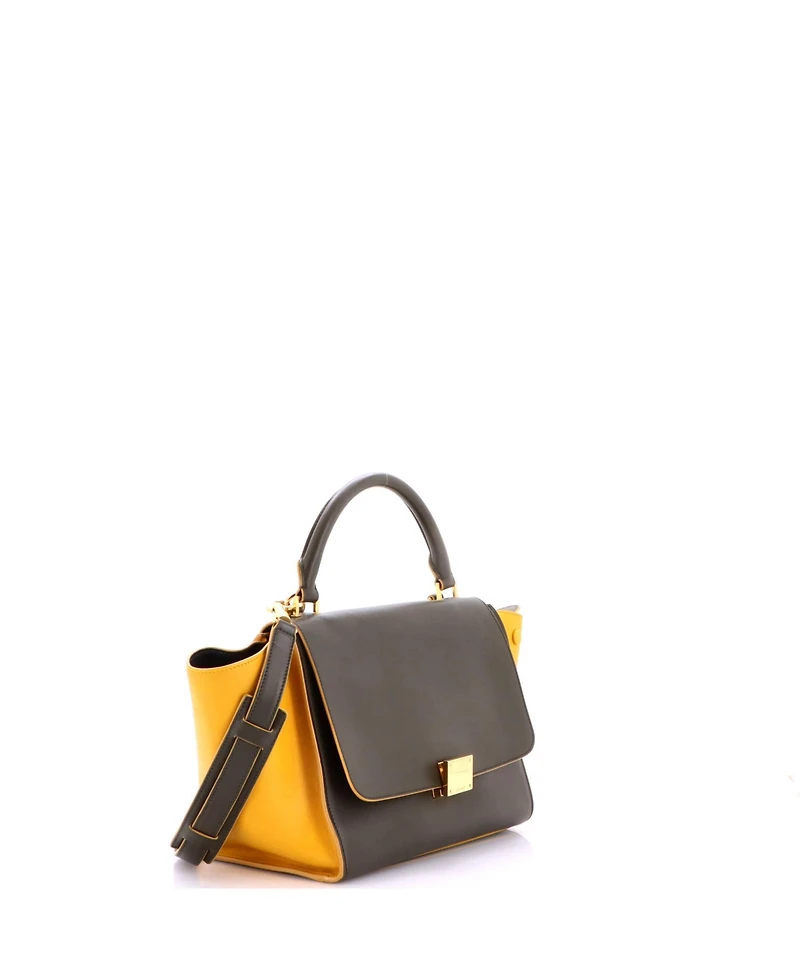 Pre-Owned Celine Small Tricolor Trapeze Bag Leather