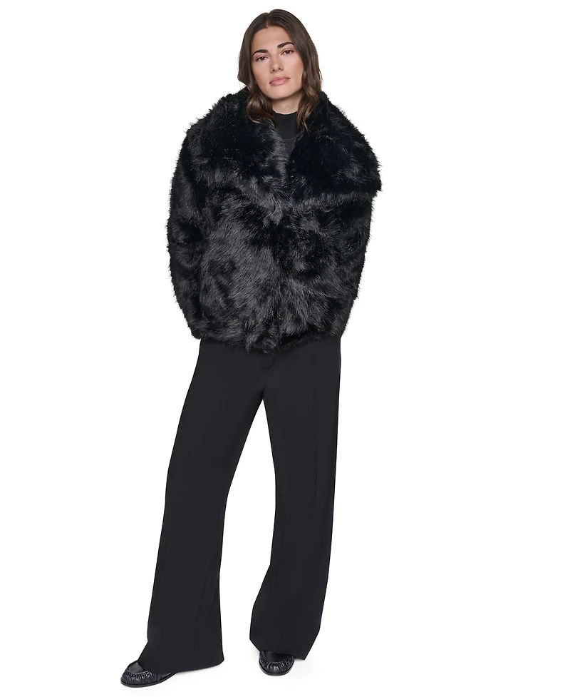 Dkny Women's Short Faux Fur Coat