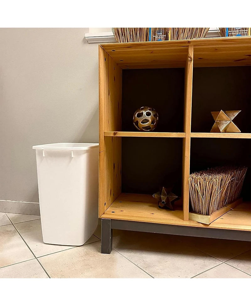 Rubbermaid Open Top Wastebasket, Large Plastic Trash Bin Container, 36 Qt, White
