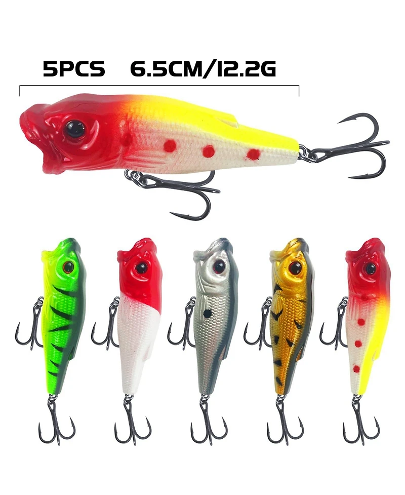 Piscifun 43- pieces Fishing Lures Kit Mixed Hard Baits Minnow Popper Crankbaits Freshwater Saltwater