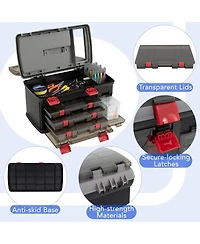 Piscifun 5 Layer Fishing Tackle Box Organizer With Removable Utility Boxes Adjustable Dividers Portable Storage