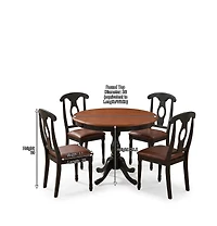 East West Furniture 5 Piece Dining Set Include a Dining Table and 4 Faux Leather Kitchen Chairs